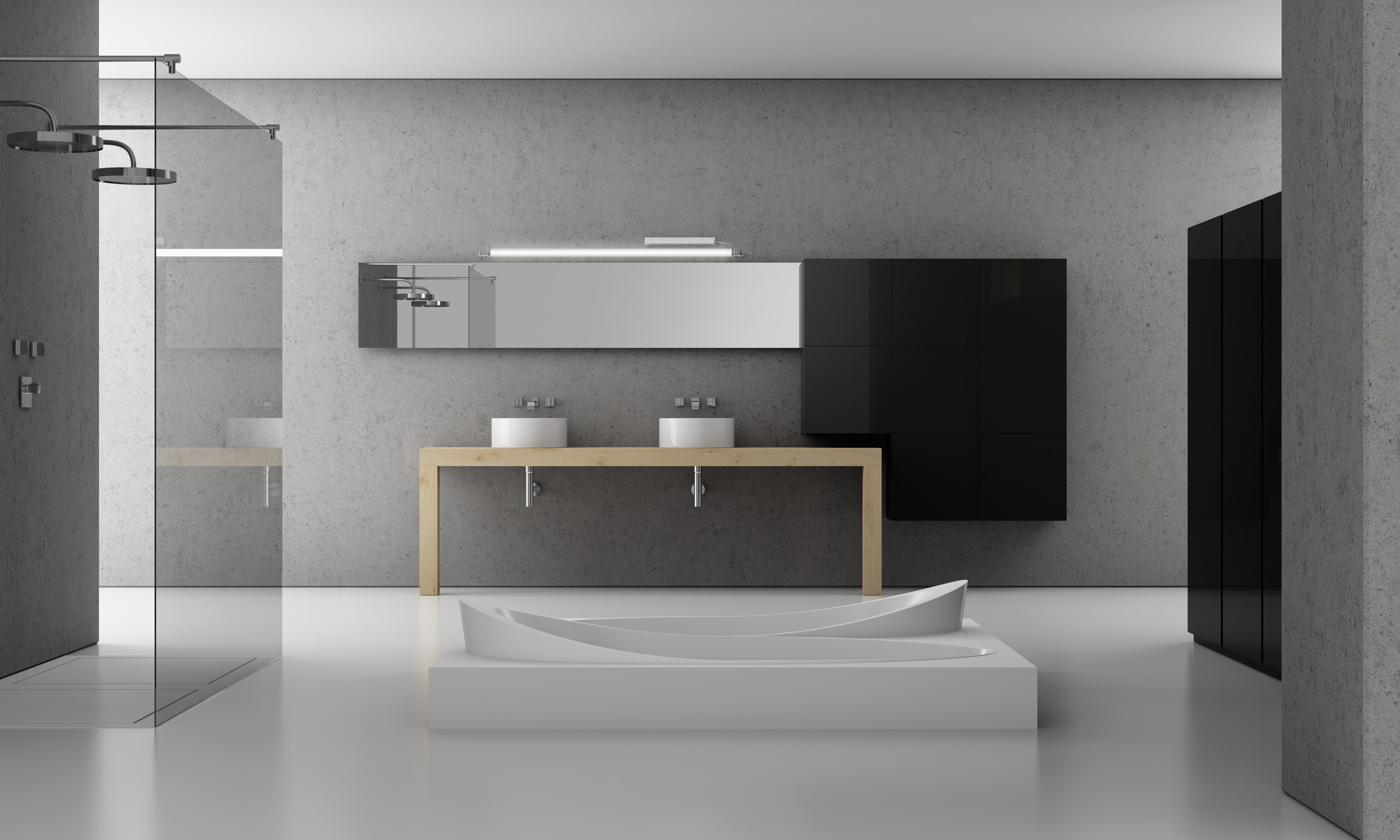 BLACK JET GLOSSY ACRYLIC BATHROOM